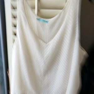 White/ivory layered tank, perfect for under suit